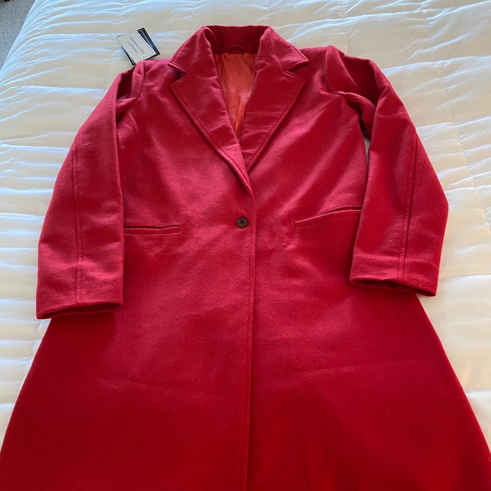 Diane single breasted red coat NWT!